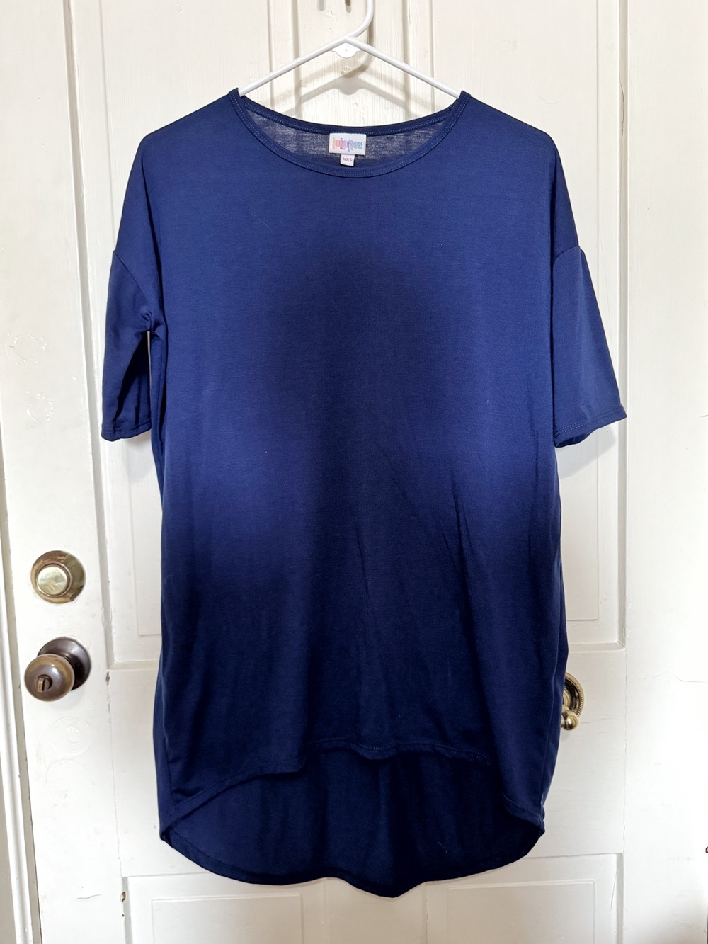 LuLaRoe Navy Blue Irma High-Low Tunic Shirt Size XXS